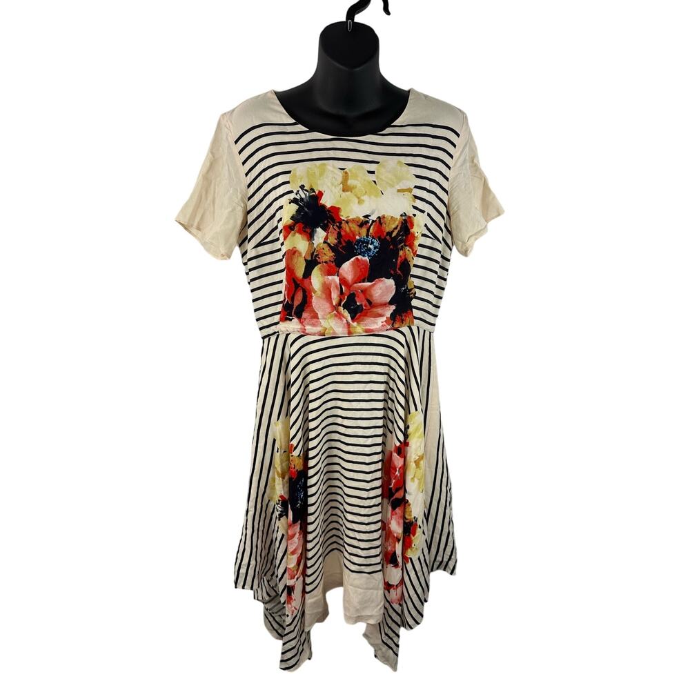 Corey Lynn Calter Anthropologie Verna Midi Dress Floral Fit N Flare Size 8 Cream